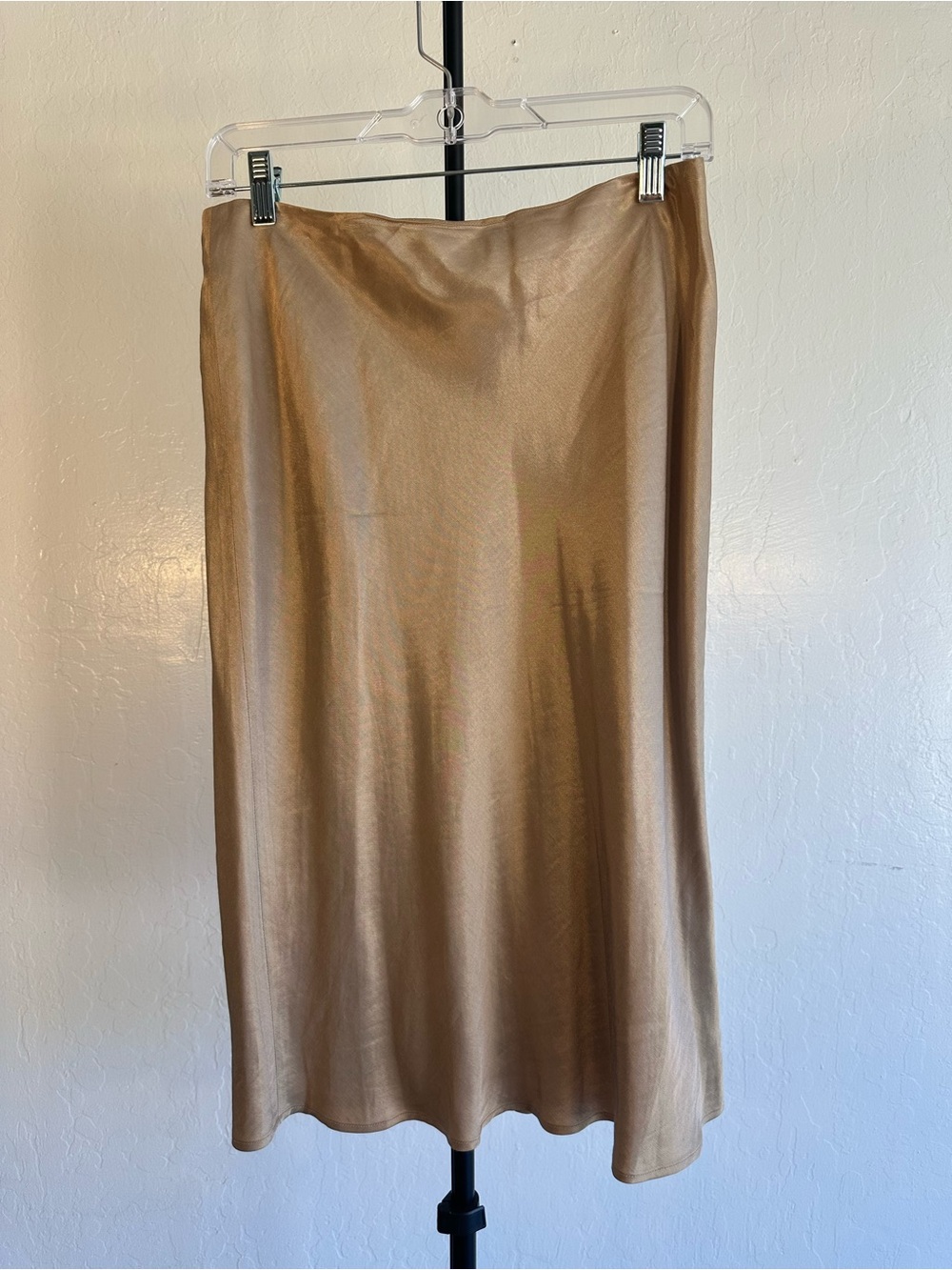 Banana Republic champagne Satin Midi Skirt